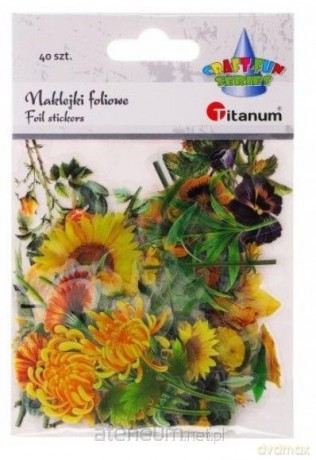 Naklejki foliowe kwiaty 40szt