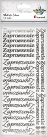 Naklejki foliowe napis Zaproszenie 28szt