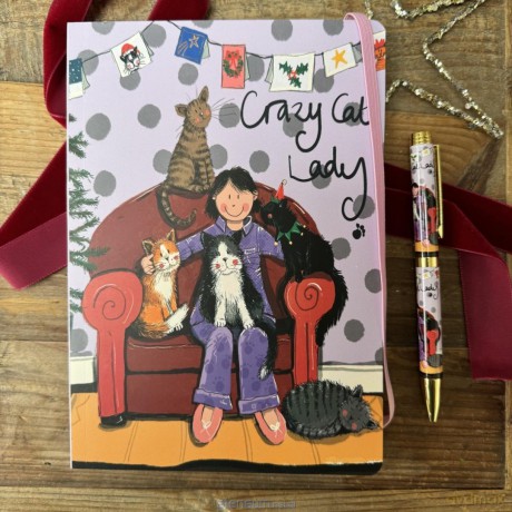Notatnik z gumką A5 Crazy Cat Lady Kociara Święta
