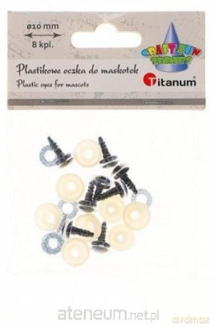 Oczy do maskotek plastikowe 10mm z mocowaniem 8szt