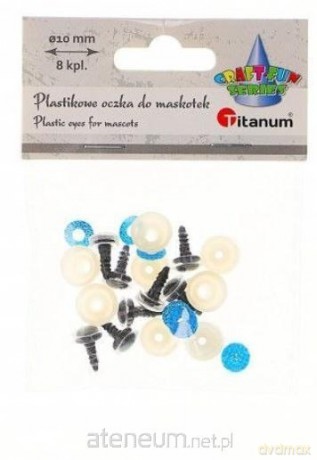 Oczy do maskotek plastikowe 10mm z mocowaniem 8szt