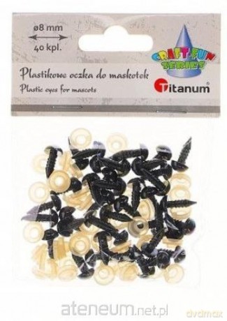 Oczy do maskotek plastikowe 8mm z mocowaniem 50szt