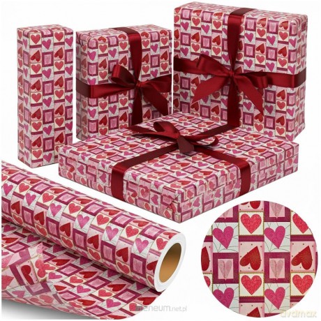 Papier ozdobny Serca Miłości X-Strong 38cmx20m