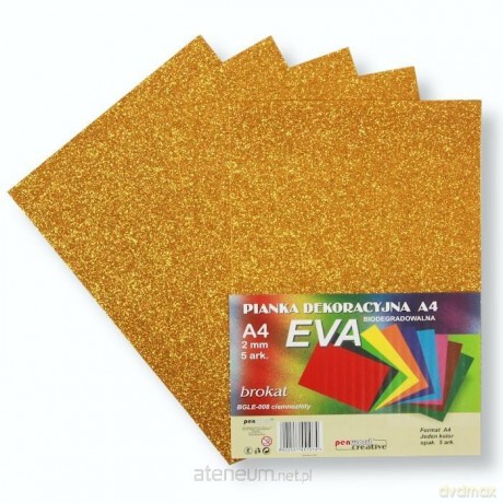 Pianka brokatowa A4 Eva ziemnozłota biodegrad. 5sz