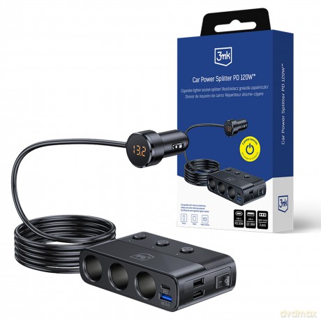 3mk Car Power Splitter PD 120W