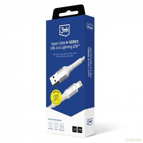 3mk Hyper Cable N-SERIES A to Lightning 2m 5V/2.4A 12W White