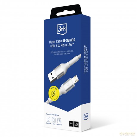 3mk Hyper Cable N-SERIES A to Micro 1m 5V/2.4A 12W White