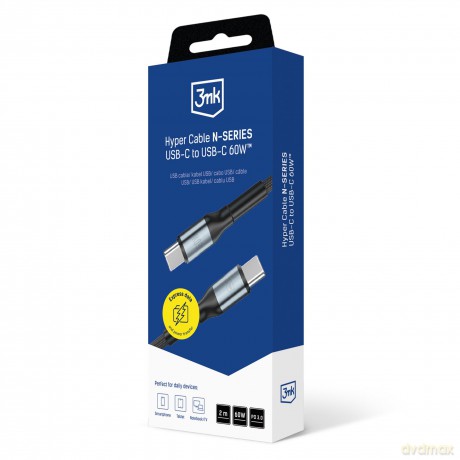3mk Hyper Cable N-SERIES C to C 2m 20V/3A 60W Black