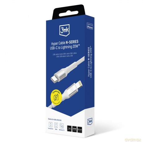 3mk Hyper Cable N-SERIES C to Lightning 1m 9V/2A 20W White