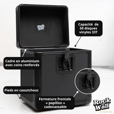 Noir: 12 Inch Record Flight Case For 50 Lps - Black - Rock On Wall [CD]