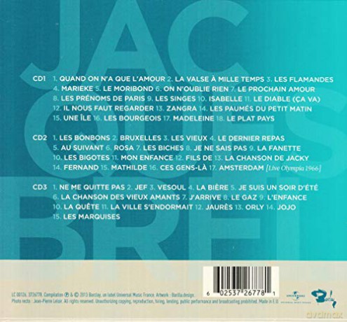 Jacques Brel: 50 Plus Belles Chansons [3CD]