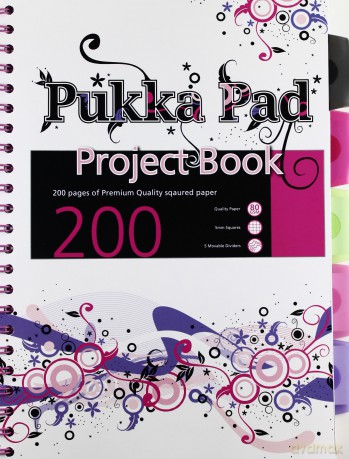 Kołozeszyt A4/200 kratka Wave Project Book Różowy [SZKOŁA]