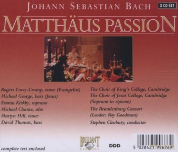 Johann Sebastian Bach: Bach: St Matthew Passion [CD]