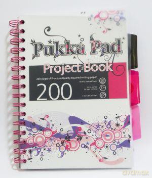 Kołozeszyt A5/200 kratka Wave Project Book Różowy [SZKOŁA]