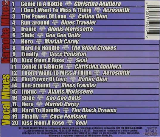 Billboard Top 10 Karaoke: 90's [CD]