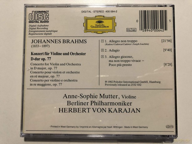 Johannes Brahms: Brahms: Violinkonzert [CD]