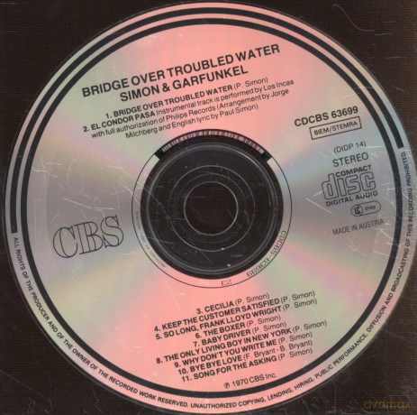 BRIDGE OVER TROUBLED WATER CD UK ISSUE PRESSED IN AUSTRIA CBS [CD]