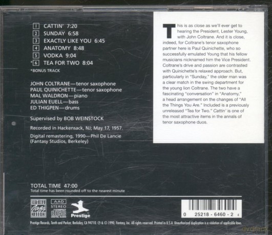 Cattin' With Coltrane and Quinichette [CD]