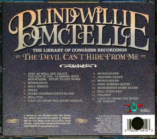Blind Willie Mctell: Devil Can'T Hide From Me [CD]