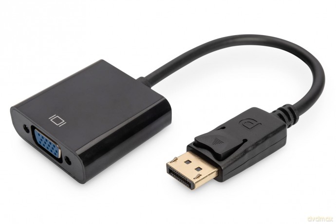 Display: Digitus 0.15m Dp Male To Hd15 Female Displayport Adapter Cable - Black [CD]