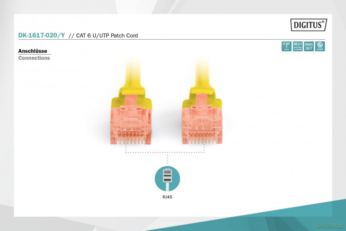 Patchk.Cat.6 2m: Digitus Dk1617020y Cavo Rete [CD]