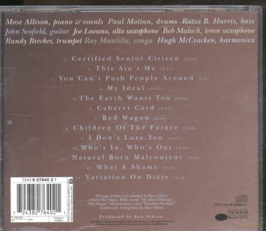 Mose Allison: Earth Wants You [CD]