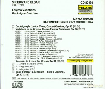David Zinman: Elgar: Enigma Variations [CD]