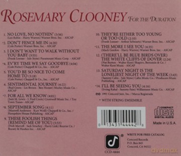 Rosemary Clooney: For the Duration [CD]