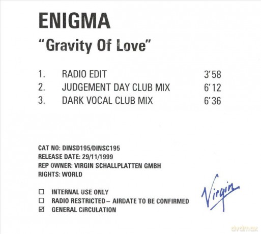 Enigma: Gravity Of Love [CD]