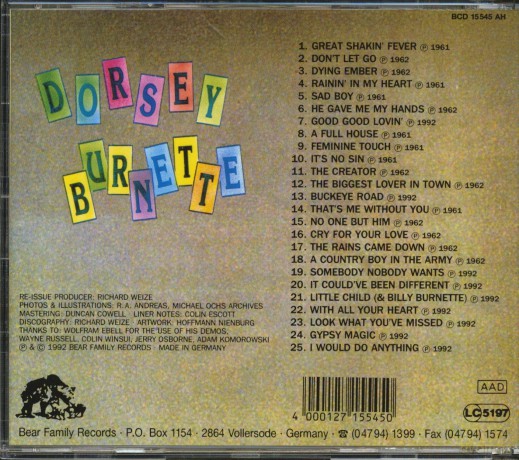 Dorsey Burnette: Great Shakin Fever [CD]