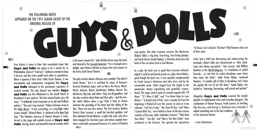 Guys and Dolls - Original Cast Album [CD]