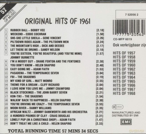 Hits of 1961 [CD]