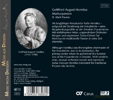 G.A. Homilius: Homilius: Markuspassion [2CD]