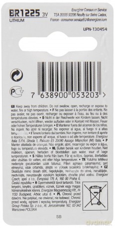 Lithium: Knopfzelle Br1225 3 V 1-Blister-Energizer [CD]