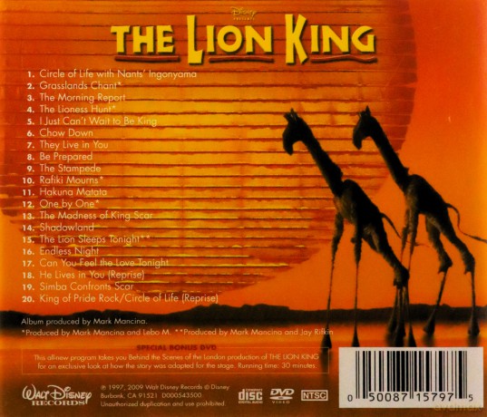 Lion King on Broadway [CD]