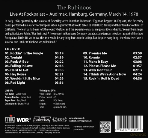 Rubinoos: Live At Rockpalast 1978 [CD]