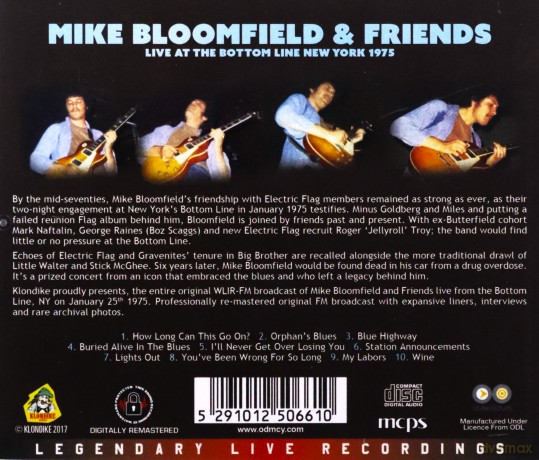 Mike Bloomfield: Live At The Bottom Line New York 1975 [CD]