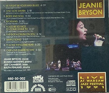 Jeanie Bryson: Live At Warsaw Jazz Festival 1991 [CD]