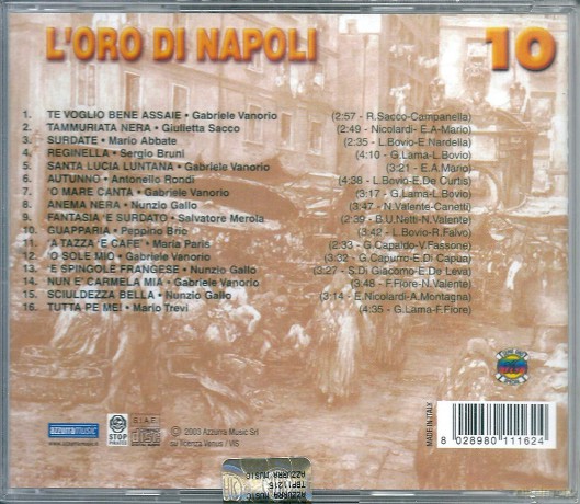 L'Oro Di Napoli Vol. 10: Canzoni Nobili D'Autore [CD]