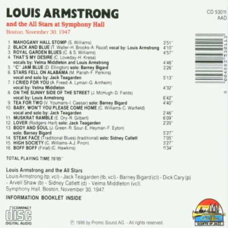 Louis Armstrong - 1947 At Symphony Hall [CD]