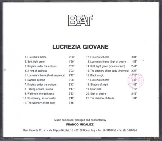Franco Micalizzi: Lucrezia Giovane [CD]