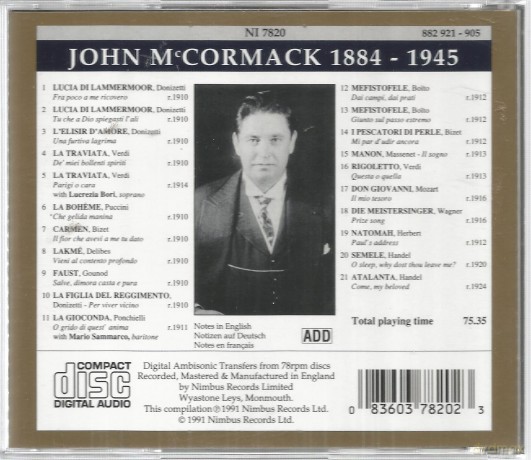 Mc Cormack John: Mc Cormack In Opera [CD]