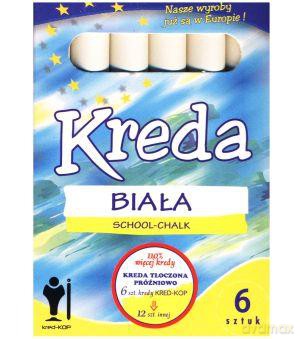 Kreda szkolna biała 6 sztuk 10 mm [SZKOŁA]