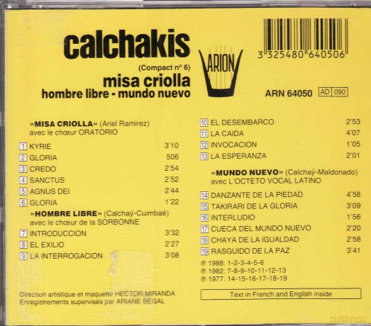 Los Calchakis: Misa Criolla [CD]
