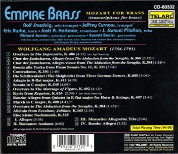 Wolfgang Amadeus Mozart: Mozart for Brass [CD]
