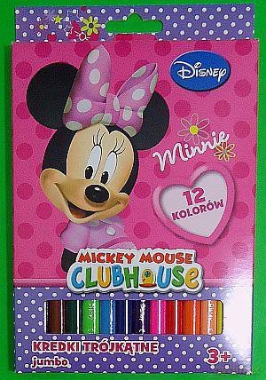 Kredki 12 kolorów trójkątne Jumbo Minnie Disney [SZKOŁA]