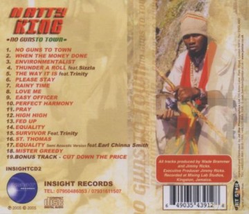 Natty King: No Guns To Town [CD]