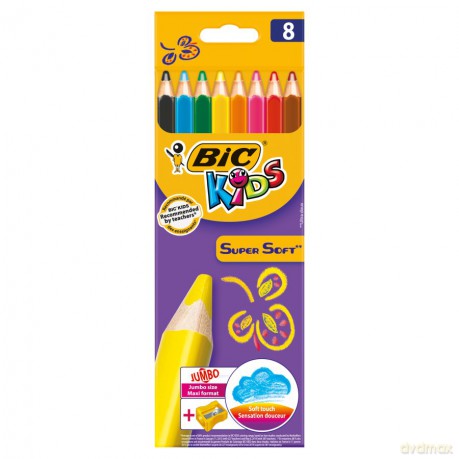 Kredki 8 kolorów Kids Super Soft [SZKOŁA]
