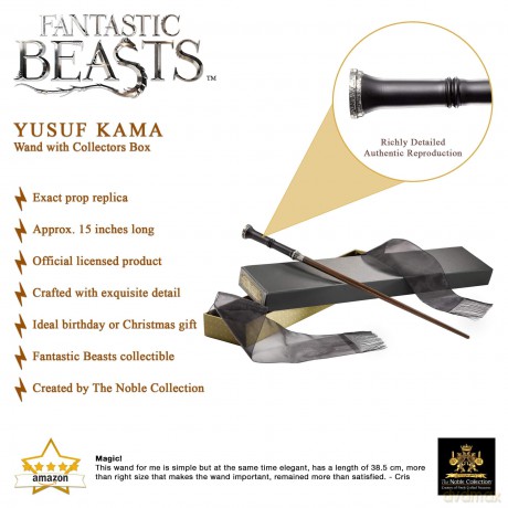 Yusuf Kama Wand in Collectors Box: Noble Collection The Fantastic Beasts Yusuf Kama Wand [CD]