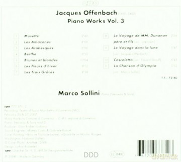 Marco Sollini: Offenbach - Piano Works, Vol 3 [CD]
